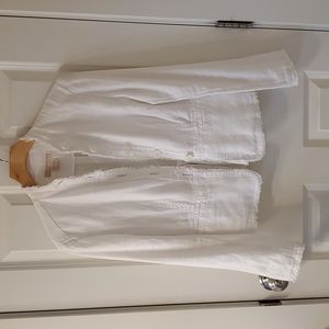 Michael Kors White Linen Cropped Jacket